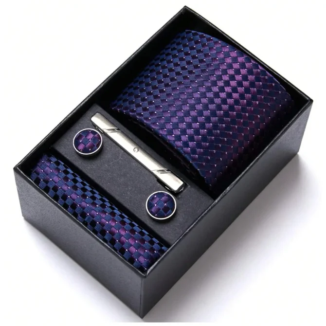 Men’s Tie Luxury Gift Box Sets Purple