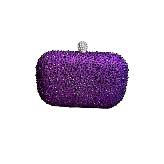 Glamorous Gala Handbag 3D Purple Stones